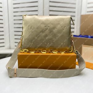 Torba na ramię kobiety designerskie torebki Coussin PM Crossbody torebki męskie torebki sprzęgło sprężone portfel czarny torba srebrna złota 0826