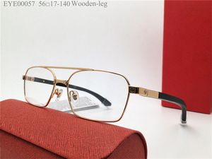 Nieuwe mode-ontwerp optische bril metalen frame model 00057 eenvoudige populaire stijl vierkante transparante lens kan heldere lenzen op recept zijn