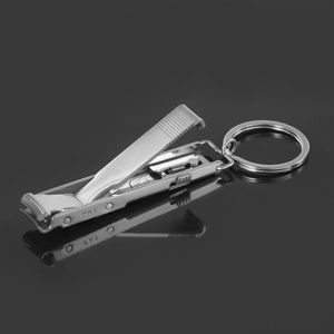 100pcs Ultra-fingro dobr￡vel a m￣o de unhas com unhas com chaveiro de cal￧a de chaveiro kit de ferramentas de unhas de prata de prata