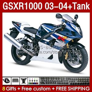 Suzuki GSXR-1000 K 3 GSX R1000 BLUE STOCK GSXR 1000 CC 03-04 BODY 147NO.24 1000CC GSXR1000 K3 03 03 04 GSX-R1000 2003 2004インジェクションモールドフェアリングキットのOEMフェアリングスタンク