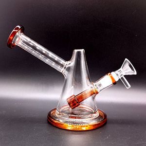 Mini 5,5 polegadas de vidro laranja cachimbo de água de água de água cônica de fumantes com articulação masculina de 14 mm