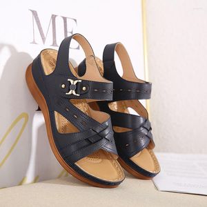 Sandals Summer Lightweight Women's Plus Size 36-43 Comfortable Non-slip Soft Bottom Slope With Ethnic Style ShoesSandals