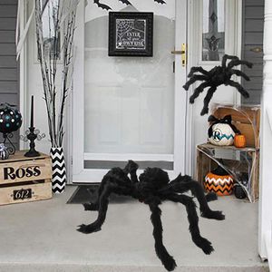Inne świąteczne dostawy imprezowe horror gigant czarny pluszowy pająk Halloween Dekoracja imprezowa Propatry dzieci dzieci zabawki nawiedzone domy 220826
