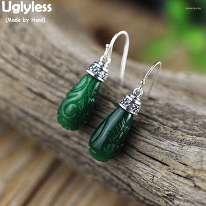 Brincos dangle -gotas de água paredolas Emealda para mulheres Real 925 prata tailandesa vintage gemstone brincos bijoux e1675dangle lustrelier