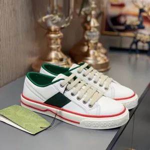 L￤der tennis 1977 l￥g toppar sneaker casual skor gr￶n och r￶d webb f￶r man kvinna svart vit marinen duk sneakers mens plattform ess tr￤nare 05