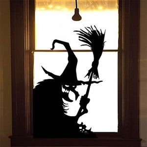 その他のお祝いのパーティーはホラーハロウィーンの窓装飾ドアの壁ステッカー怖い魔女の家の装飾220826