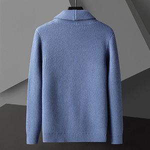 Herrenjacken Solid Color Strick -Strickjacke Pullover Herbst Vneck Strickjacken Pullover Herrenpullover Sueter Hombre Blue Khaki Herren Sweatern Lll220826