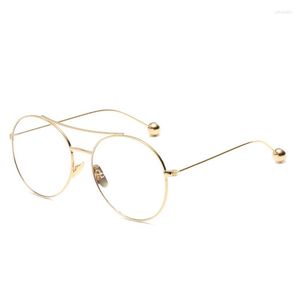 Sunglasses Round Sexy Big Glasses Frames For Women Brand Pink Silver Gold Clear Fashion Metal Frame JY66160Sunglasses