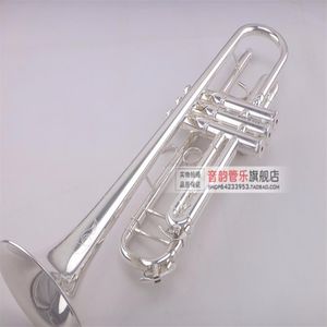 New Bach LT180S Professional Trumpet Bb Type Trompeta Brass Instruments Silver Plated Exquisite Hand Carved B Flat Trombeta305o