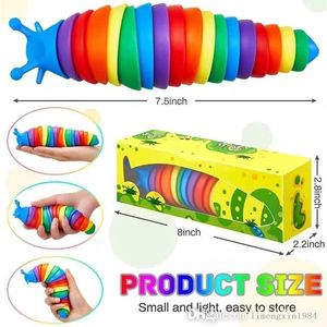 Party Favor 19cm Finger ślimakowe zabawki Sformułowane elastyczne ślimaki 3D Favor Fidget Toy Stress Relief anty-Anxiety Sensory dla dzieci dorosłych