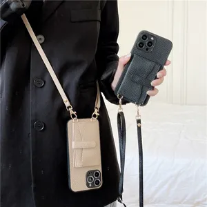 Crossbody Magnetic Folio Litschi Muster Handyhüllen für iPhone 14 13 12 11 Pro Max 7 8 SE2 SE3 Mehrere Kartenfächer Brieftasche Clutch Halterung Schutzhülle stoßfest