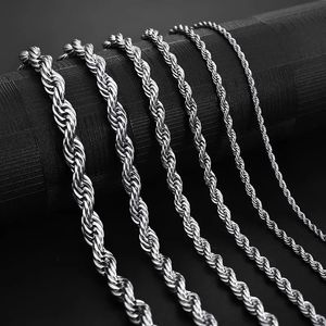 Designers necklaces cuban link gold chain chains Rope Chain Necklace 2-5mm Never Fade Waterproof Choker Necklaces Men Women Twist