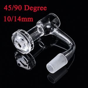 Smoking Seamless Fully Weld Quartz Bangers 45 90 Degrees With Spin Bottom Beveled Edge Nails 10mm 14mm Dab Rigs Bongs Smoking Accessories Tobacco Tools 20mm OD