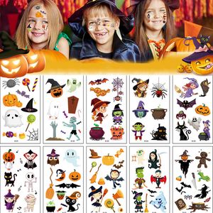 Outros festivos 1030pcs Luminous Halloween Tattoo Stickers Imper imperme￡vel Zombie Fantasma Aranha Scar mais maquiagem Faculdade Decora￧￣o de Festa de Halloween 220826