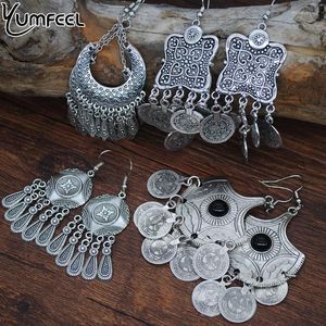 Dungle Chandelier Yumfeel Bohemian Vintage Küpeler Metal Para Damla Kadın Takı Hediyeleri