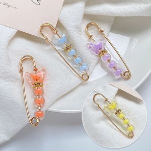 Crystal Beads Safety Pins Fashion Pants Waist Change Small Pin Fixed Clothes Clip For Scarf Coat Bag Garment Decoration Brooches