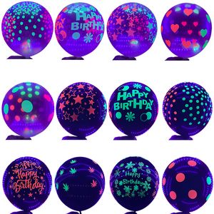 Party Masks Glow in Dark Supplies Neon Party Decoration Luminous Ballon Crepe Paper Disco Birthday Banner Halloween Decor Behöver UV -lampor 220826