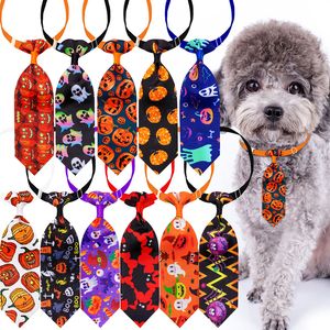 Halloween Dog Bowties Neckties Dog Bow Ties Collars Ghost Skull Pumpkin Style for Small Dogs Puppy Cat Bowtie Pet Accessories 21 Color Wholesale A379