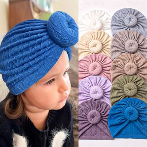 M495 Infant Baby Doughnut Hat Caps Beanie Boys Girls Child Soft Cap Kids Babies Knot Turban Hats