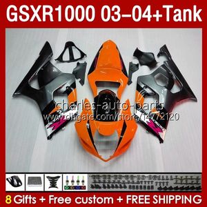 Injection mold Fairings For SUZUKI GSXR-1000 K 3 GSXR 1000 CC K3 GSXR1000 2003 2004 Body 147No.78 GSX-R1000 1000CC 03 04 GSX R1000 2003-2004 OEM Fairing & Tank orange stock