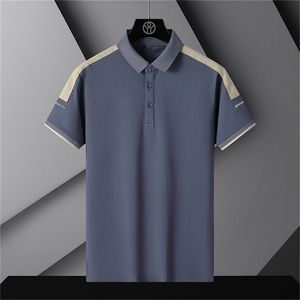 Męski w stylu Polos Korea Solidna marka mody koszule polo z krótkim rękawem czarny biały letni bawełniany oddychanie TEE Ożyści 4xl 220826