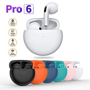 Airpro 6 TWSワイヤレスヘッドフォン付きワイヤレスヘッドフォンマイクフォーンBluetoothイヤホンスポーツイヤホンPro6 Proチップ透明性ヘッドフォンはGPSワイアレスBluetoothsの名前を変更します