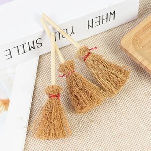 Other Festive 1020pcs Mini Broom Witch Straw Brooms DIY Hanging Ornaments for Halloween Party Decoration Costume Props Dollhouse Accessories 220826