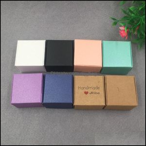 Kek Araçları 30 PCS 4x4x2.5cm Düğün Doğum Günü ve Noel Partisi Fikirleri İçin Kraft Kağıt Hediye Kutusu İyi Kaliteli Kurabiye/Şeker Jllgos Bırak Dhpvi