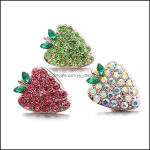 Components Snap Button Jewelry Colorf Rhinestone Fruit 18Mm Metal Snaps Buttons Fit Bracelet Bangle Noosa Ze0032 Drop Delivery 2021 Fi Dhpqe