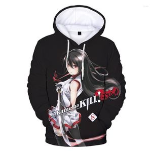 Hoodies masculinos Anime Akame GA Kill 3d Prind Mulheres Menina moletons de rua Moda de streetwear Harajuku meninas tops de meninas