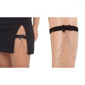 Belts Dainty Thigh Chain Garter Boho Style Bowknot Decor Elastic Body Jewelry Nightclub Party For Women Girls Y1UA