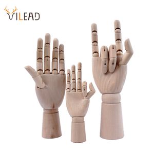 Decorative Objects Figurines VILEAD Wooden Hand Rotatable Joint Model Drawing Sketch Mannequin Miniatures Office Home Desktop Room Decoration 220827
