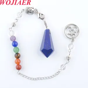 7 Chakra Heilung Anhänger für Wünschelruten Rosa Quarz Sechseck natürliche Edelstein Kette Männer Reiki Kristall Pendel BO905