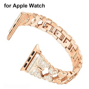 Luxury Armband Justerbara remmar Armband för 49mm Apple Watch Series Ultra 8 7 6 5 4 Band Women Bling Dressy Metal For Iwatch 45mm 41mm 44mm 40mm 42mm 38mm