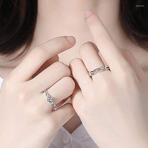 Wedding Rings Sterling Silver Partner Ring Nickel Free Adjustable Size Couple With Exquisite Packaging HSJ88