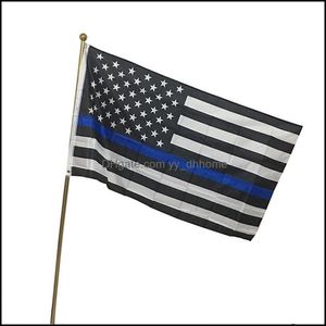 Bannerflaggor 3x5fts Polyester USA 90x150cm United States Stars Stripes US American Banners America Black White Blue Flying VT1457 DRO DHKDL