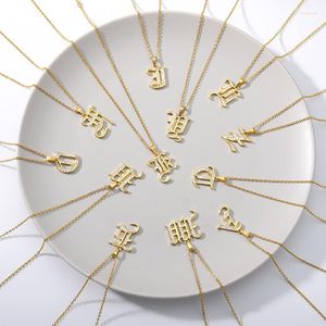 Anhänger-Halsketten Hoofdstad Initial Ketting Rvs Sieraden Voor Women Brief Hanger Choker Minimalistisches Valentine Bijoux Gift