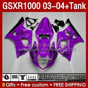 FAIRINGS KIT TANK FￖR SUZUKI GSXR-1000 K 3 GSXR 1000 CC K3 03-04 Injektion M￶gelkropp 147NO.122 GSX-R1000 1000CC GSXR1000 2003 2004 GSX R1000 03 04 OEM FAIRING PURPLE STOM