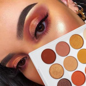 Sombra dos olhos 12 coloras maquiagem paleta nua nua impermeável pigmento esfumaçado