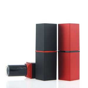 Garrafas de embalagem quadrada Batom vermelho e preto Tubo vazio