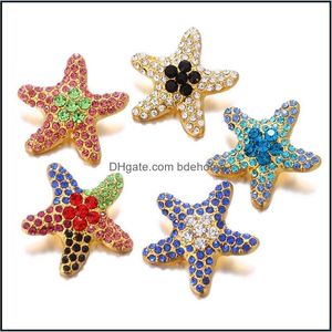 Chiusure Ganci Noosa Bottone a pressione in cristallo 18mm Pezzi Stelle marine Zenzero Gioielli Fai da te Collana Bracciale Accessorio Nuova scoperta Drop Delivery Dhgqj