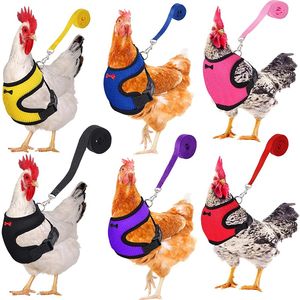 Pet Mesh Soft Arn￩s con correa de chaleco de animales peque￱os para la cuerda ajustable de pollo Correa a juego Cintur￳n Hen Pets Summer 20220827 E3