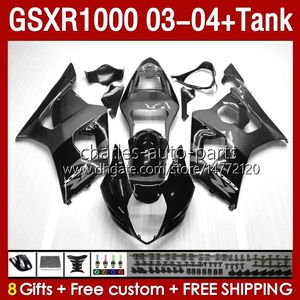 OEM Fairings For SUZUKI GSXR-1000 K 3 GSXR 1000 CC K3 03 04 Bodys 147No.139 GSX-R1000 1000CC GSXR1000 03-04 GSX R1000 2003 2004 Injection mold Fairing & Tank silvery grey blk