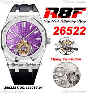 R8F V3 Flying Tourbillon A2950 orologio automatico da uomo a carica automatica 2652 extra sottile 41 mm SIHH quadrante viola cinturino in caucciù 2022 Super Edition Pureitme B2