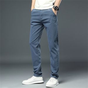 Męskie spodnie Autumn Classic Style rozciąganie szczupła litera haftowa moda mody męskie czarne jezioro niebieskie jasnoszary 220827