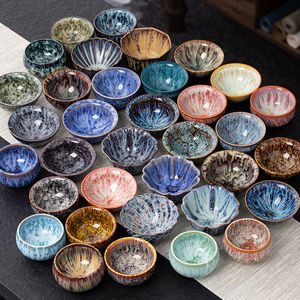 Teaware Sets Loiesag 60ml Kiln Change Sand Gold Glazed Ceramic Tasting Cup Kung Fu Single TeaCups Small Cups Owner Cup Tea Bowl Home 20220827 E3