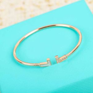 S925 Silver Charm opened bangle bracelet with diamonds and nature shell smile shape in 18k rose gold plated have box stamp PS4337A