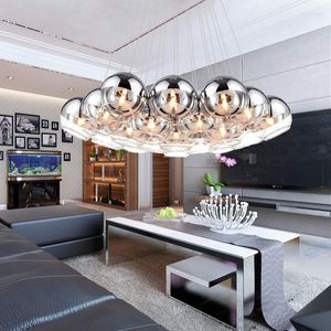 Pendant Lamps Silver Glass Penddant Light Living Room Hanging Lights Home Deco Lighting Dining Fixtures