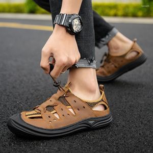 Sandals Mens Lether Slip On Men Outdoor Sports Sandalhas Masculina Summer Sandalia Footwear Leather Man S