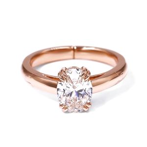 Обручальные кольца Tianyu Gems 2ct Solitaire Oval Diamonds Women 10K14K18K Розовое золото 7x9 мм DEF Индивидуальные ювелирные изделия 220826